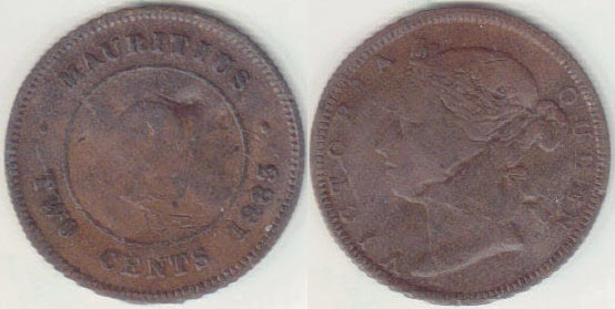 1883 Mauritius 2 Cents A002726